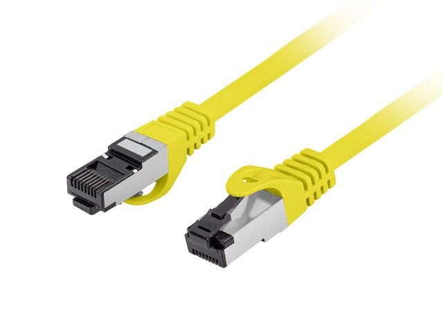Patchcord kat.8.1 S/FTP LSZH CU 1m żółty fluke passed