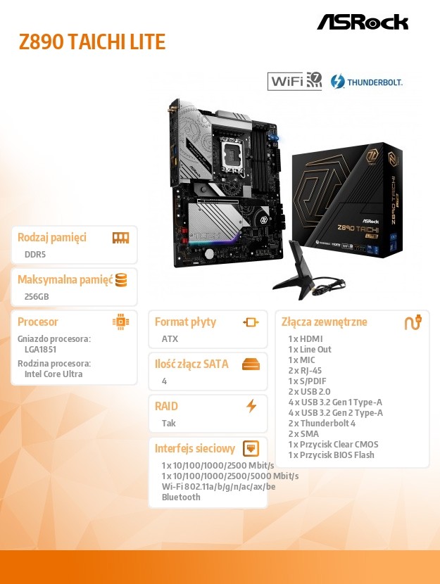 Płyta główna Z890 TAICHI LITE ATX 