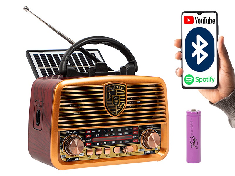 Radio przenośne analogowe RA10 AM/FM solarne