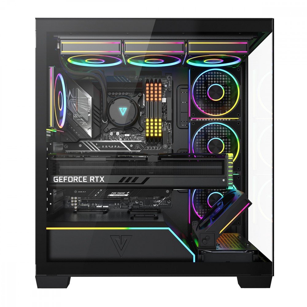 Obudowa PC VOLCANO STELLAR PLUS ARGB MIDI 8F Czarna