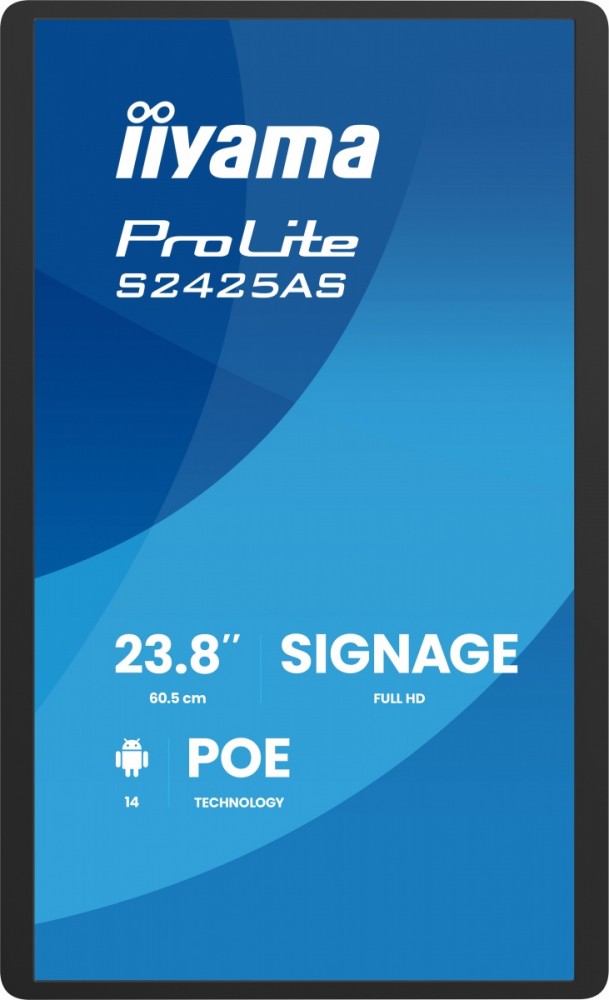 Monitor 23.8 cala ProLite S2425AS-B1 IPS,FHD,A14,24/7,RJ45, iiSignage, WI-FI 