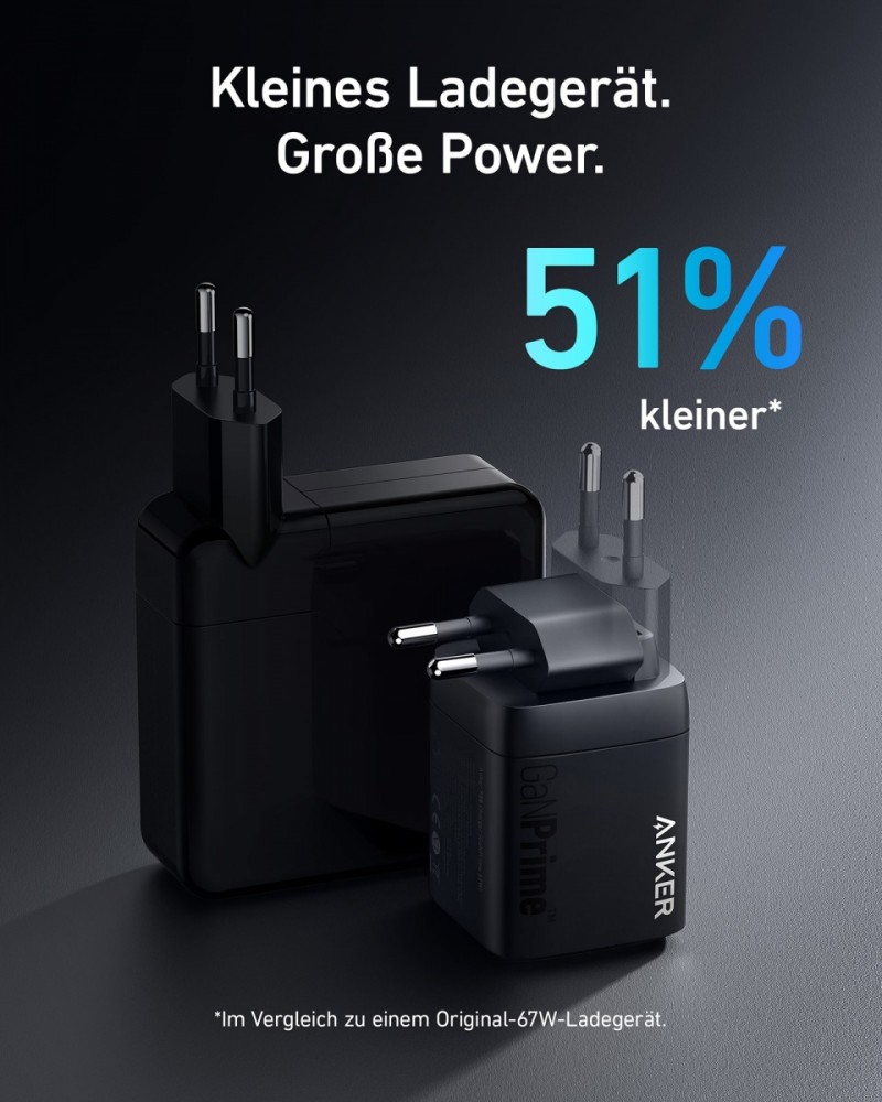 Ładowarka sieciowa Prime 735 67W 2xUSB-C 1xUSB-A Czarna 