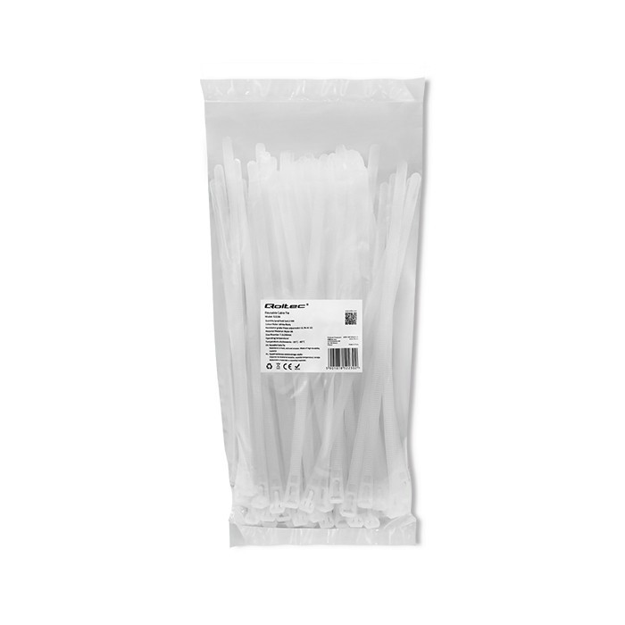 Opaski zaciskowe wielorazowe/trytytki | 7.2*250mm | Nylon UV |   Białe 
