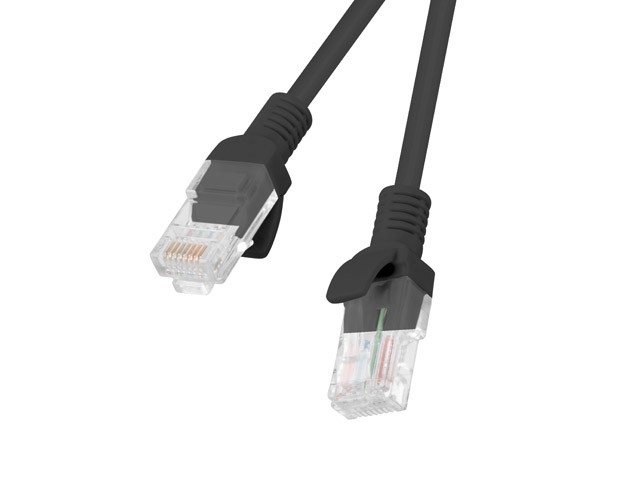 Patchcord kat.5e 0.5M UTP czarny 