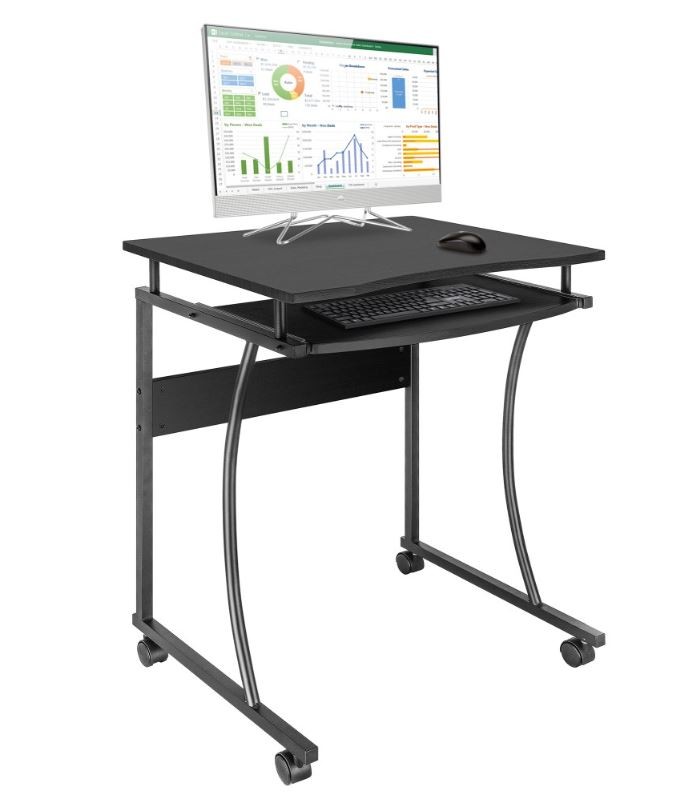 Biurko komputerowe mobilne Techly 600x480mm czarne 