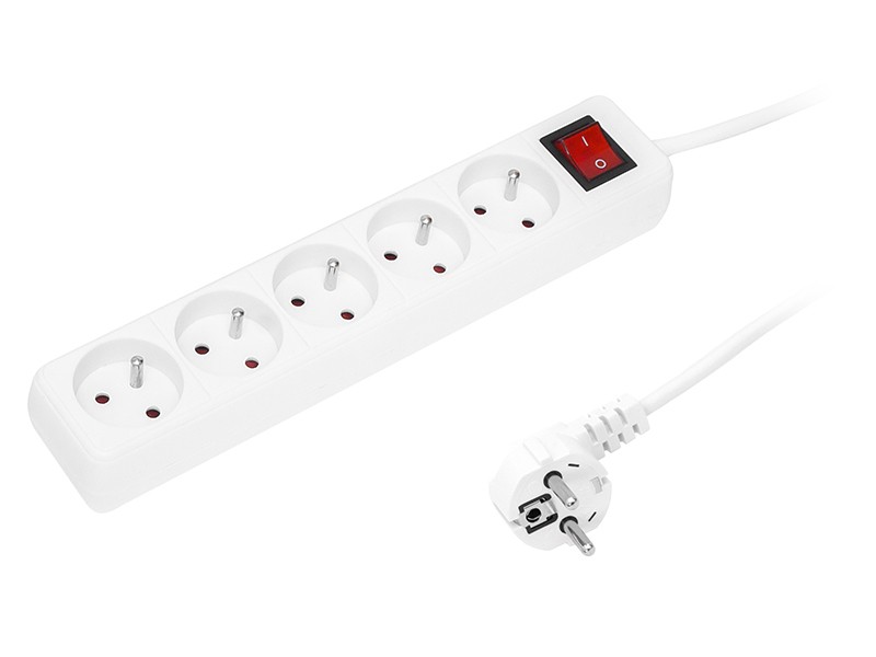 Przedłużacz sieciowy PR-570WSP 5-Gniazd 5m biały 