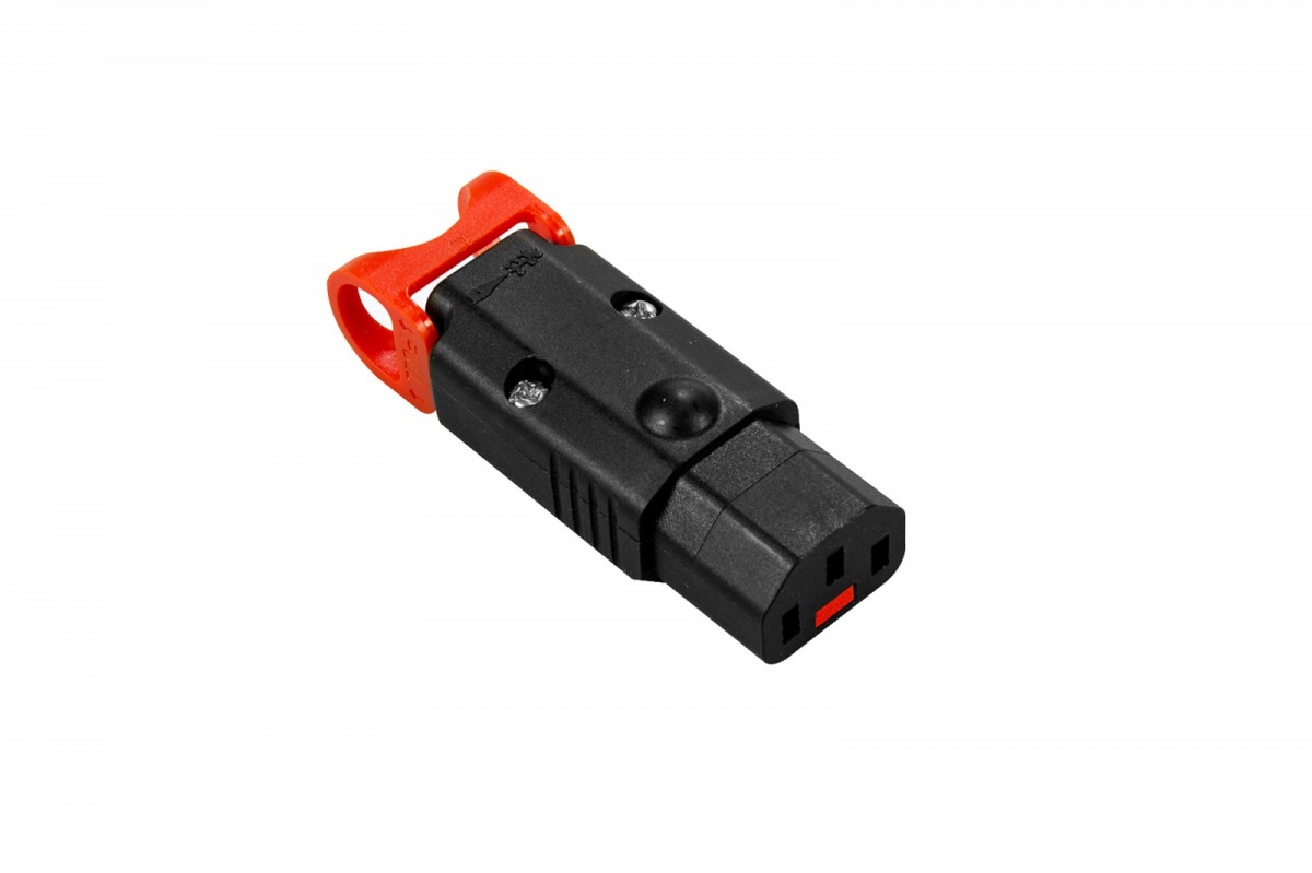 Złącze zasilające do zarobienia z blokadą IEC LOCK+ OPEN/C13 Ż