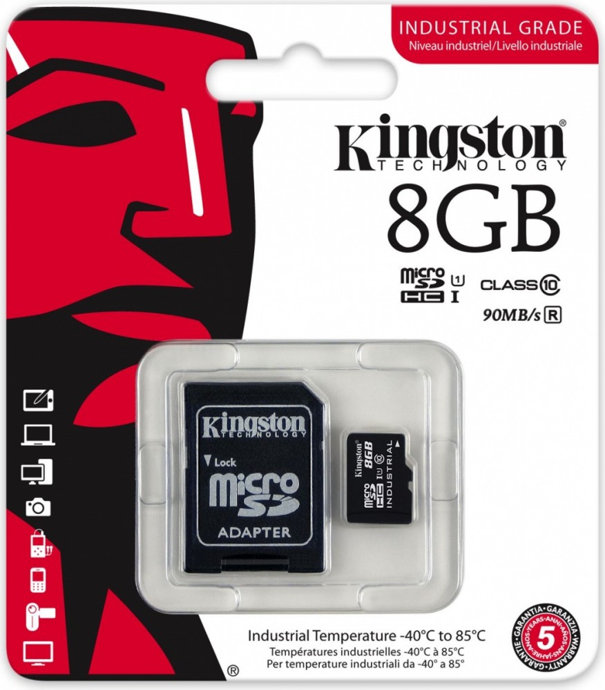 Karta microSD  8GB CL10 UHS-I Industrial 
