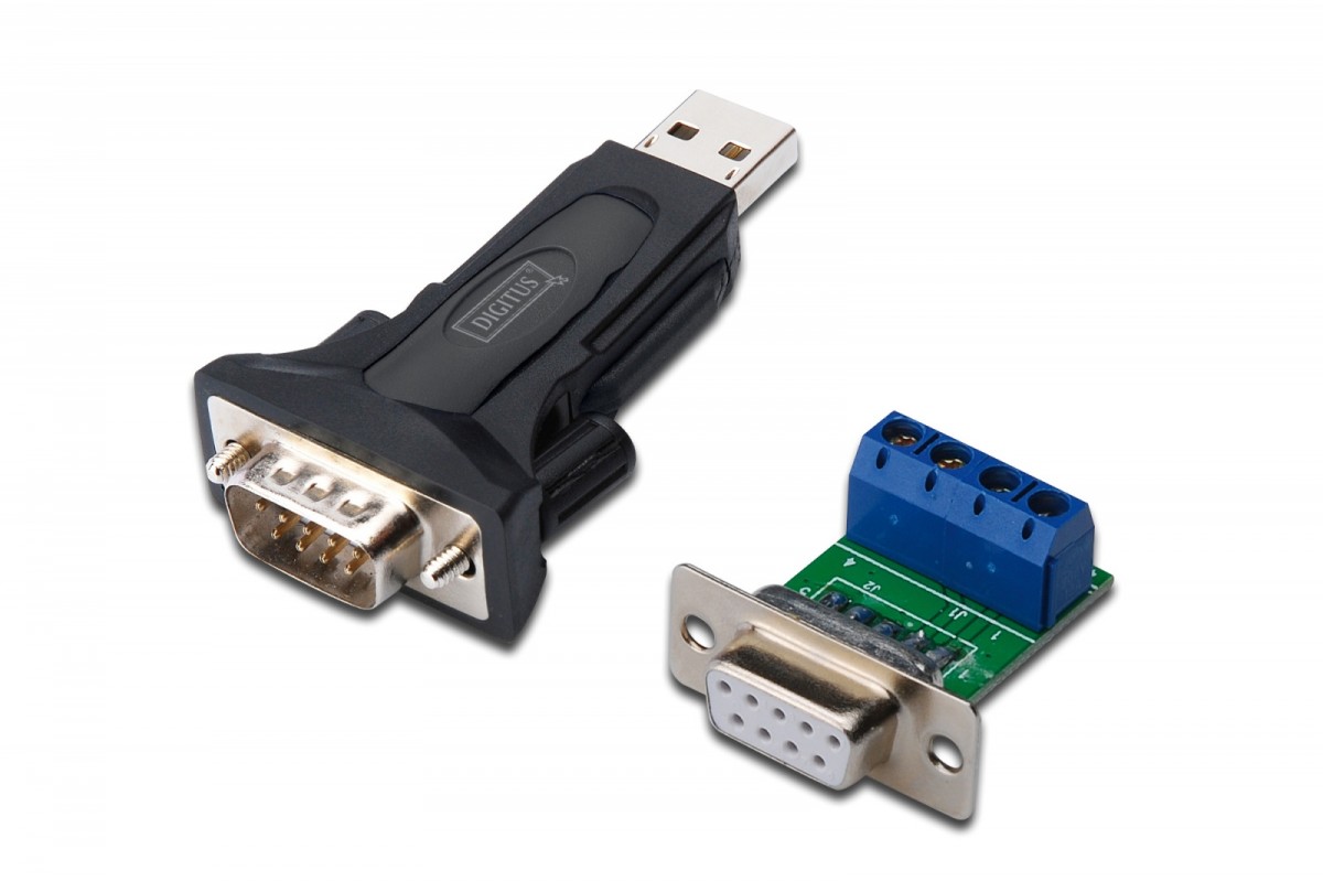 Konwerter / Adapter USB-A 2.0 męski do RS485 (DB9) męski + 3-pinowa listwa śrubowa| Chipset FTDI FT232RL | z dodatkowym kablem 0.8m