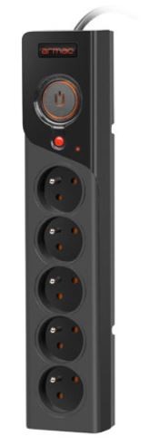 Listwa zasilająca Z5 5m 5x230V 10A  Z5/50/CZ czarna