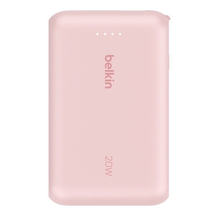 PowerBank BoostCharge 10k mAh 20w wbudowany kabel-C, port-C, różowy