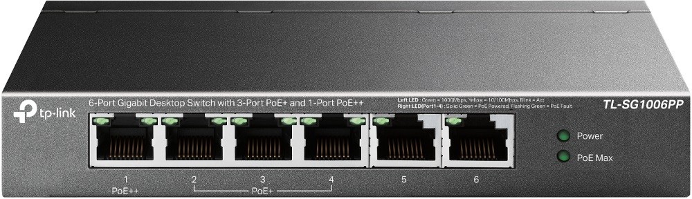 Przełącznik SG1006PP 6GE (3PoE+ 1PoE++) 