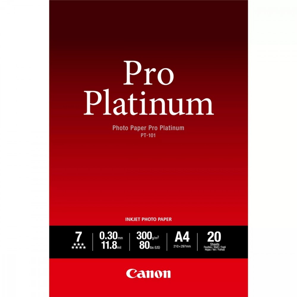 Papier Canon PT-101 Pro Platinum Photo Paper A4 20 arkuszy 2768B016