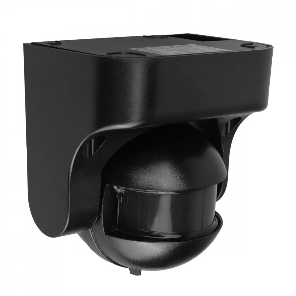 Czujnik ruchu PIR MCE358 B/B IP44, zasieg 12m, max obciążenie 300/1200W, czarny z czarną przesłoną