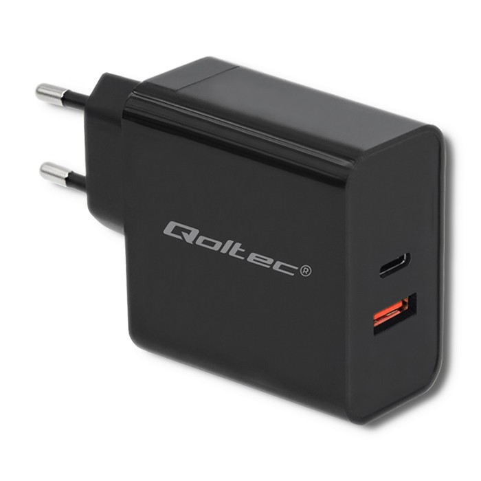 Ładowarka sieciowa | 63W | 5-20V | 1.5-3A | USB typ C PD |       USB QC 3.0 | Czarna 