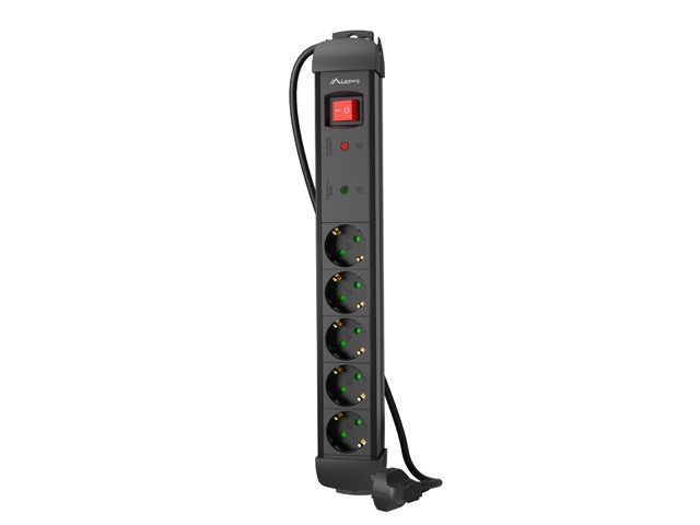 Listwa zasilająca 1.5m 5x230 SC SP1-05F-0150-BK 