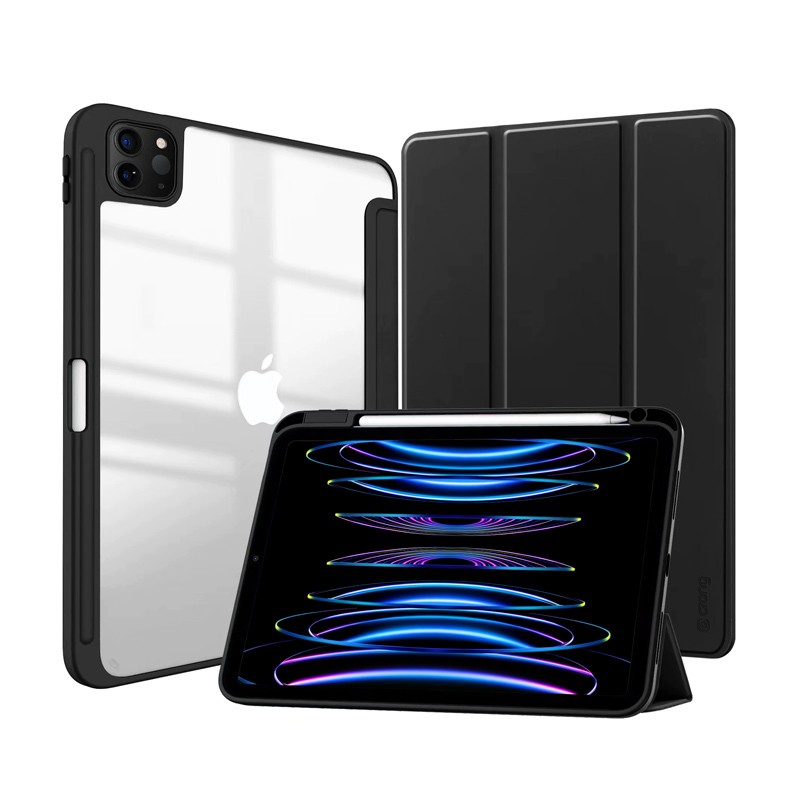 Etui PrimeFolio do iPad Air 11 (2026-2024) iPad Air 10.9 (5-4 gen.) iPad Pro 11 (2022-2021) czarne/przezroczyste