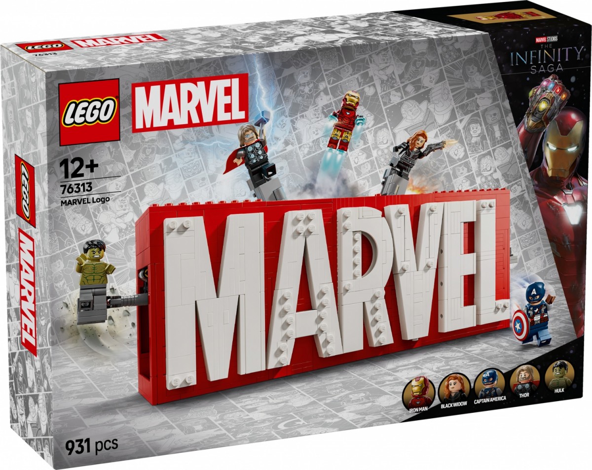 Klocki Super Heroes 76313 Logo MARVEL z minifigurkami 
