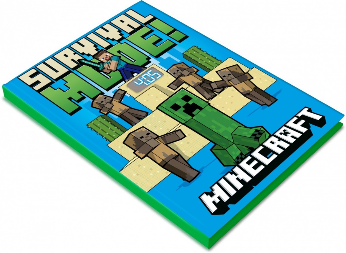 Notatnik z zegarkiem LCD Minecraft 