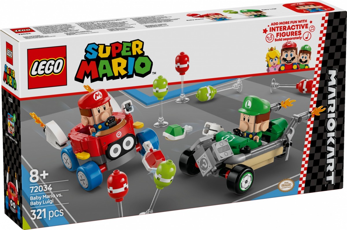 Klocki Super Mario 72034 Mario Kart - Baby Mario kontra Baby Luigi 