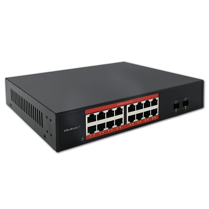 Przełącznik sieciowy SWITCH Gigabit Ethernet | 16x RJ45 | 2x SFP | 1000 Mb/s