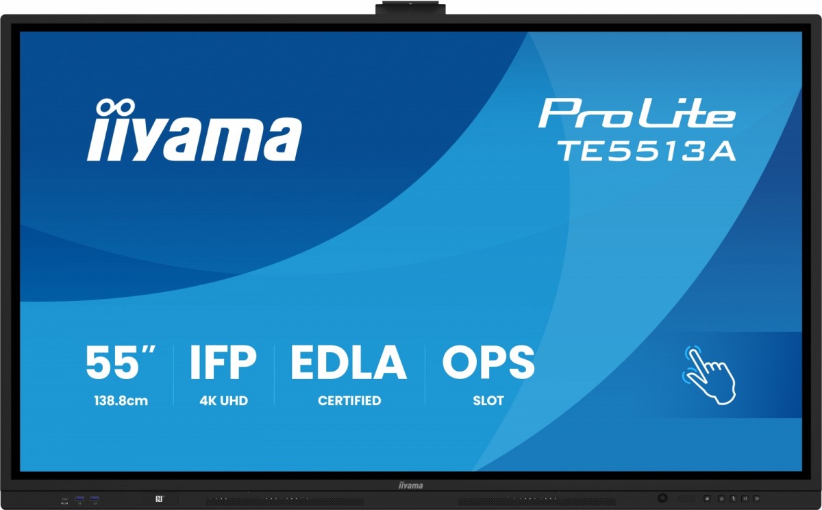 Monitor 55 cali ProLite TE5513A-B3AG INFRARED,40pkt,IPS,4K,500cd,1200:1,8ms  WiFi,USB, ANDROID 14, Google EDLA,2x20W, uchwyt ścienny