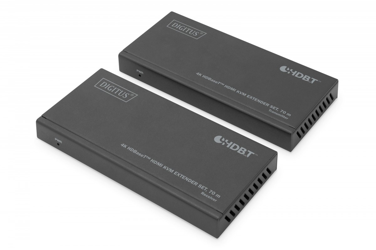 Przedłużacz/Extender KVM HDMI+USB HDBaseT 70m 4K30Hz HDCP 2.2 PoC (Power over Cable) audio IR zestaw