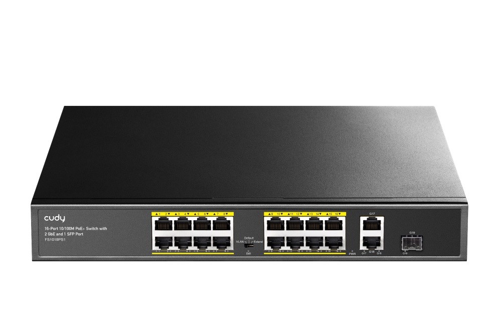 Przełącznik FS1018PS1 16xFE PoE+ 200W 1xSFP 
