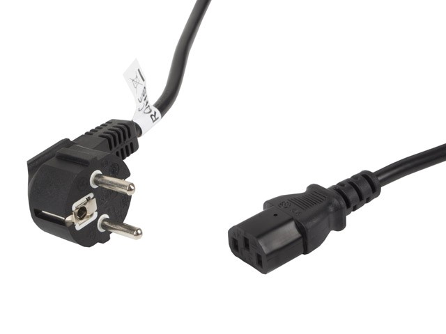 Kabel zasilający CEE 7/7 - IEC 320 C13 VDE 5M czarny 