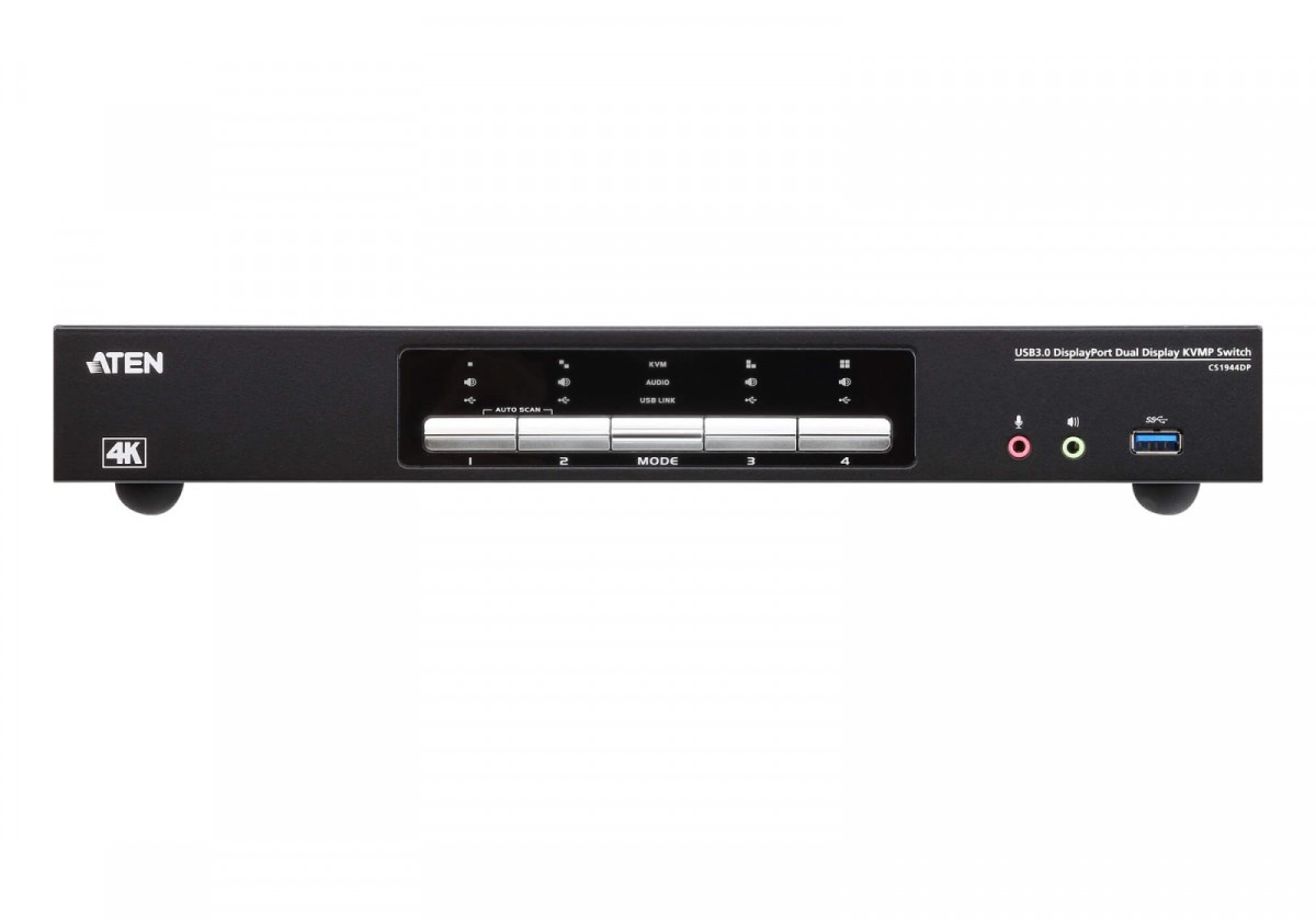 Przełącznik KVM 4-Port USB 3.0 4K DP Dual Display KVMP Switch