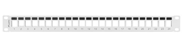 Patch panel pusty 24 porty 1U 19 cali szary do modułów keystone 