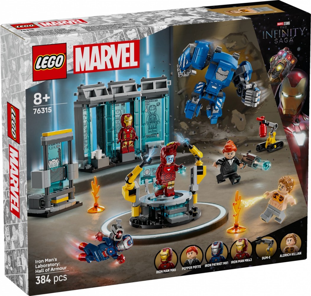 Klocki Super Heroes 76315 Laboratorium Iron Mana: Zbrojownia 