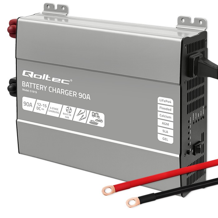 Inteligentna ładowarka do akumulatorów LiFePO4 AGM GEL SLA | 90A | 12V 