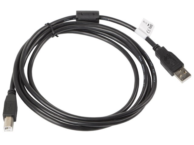 Kabel USB 2.0 AM-BM 1.8M Ferryt czarny 
