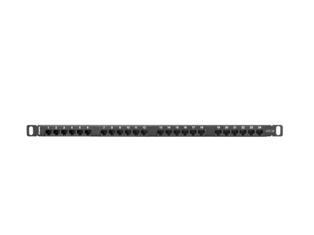 Patch Panel 24 Port 0.5U Kat.5E czarny 