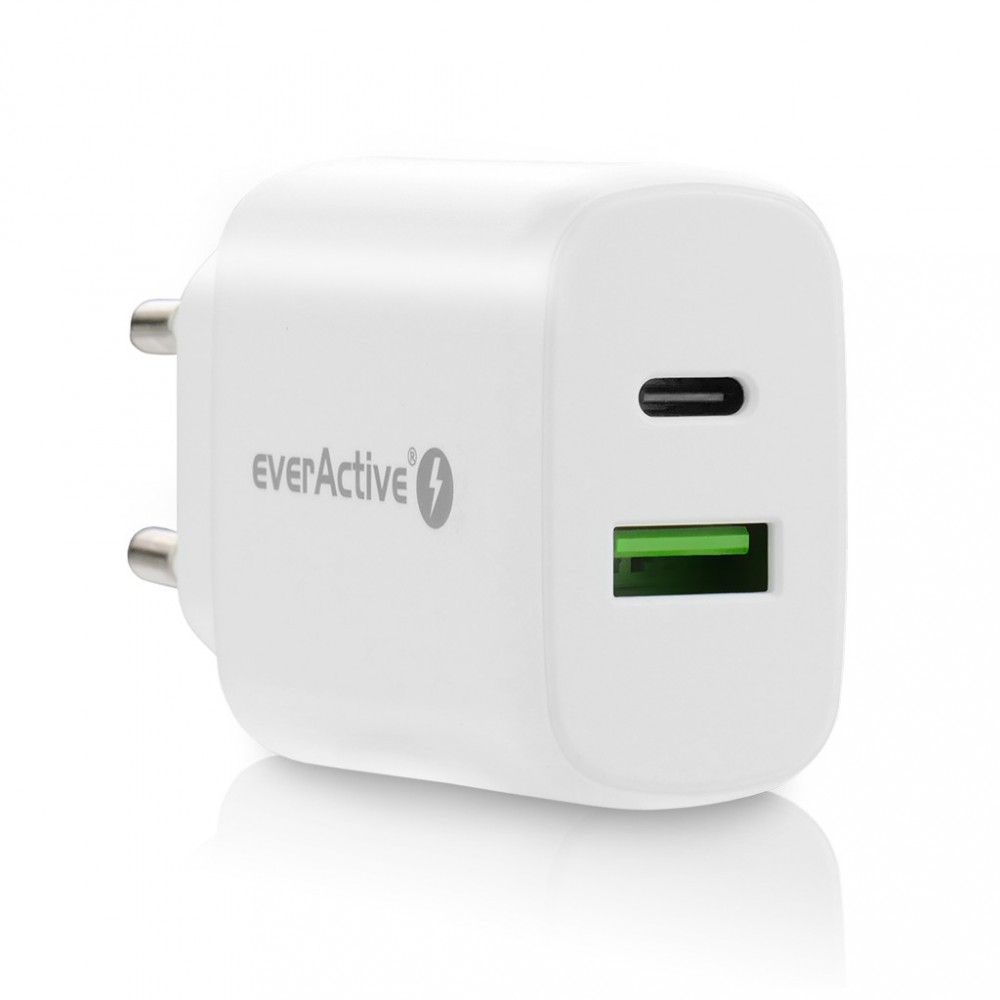 Ładowarka USB/USB-C QC3.0 25W Biała