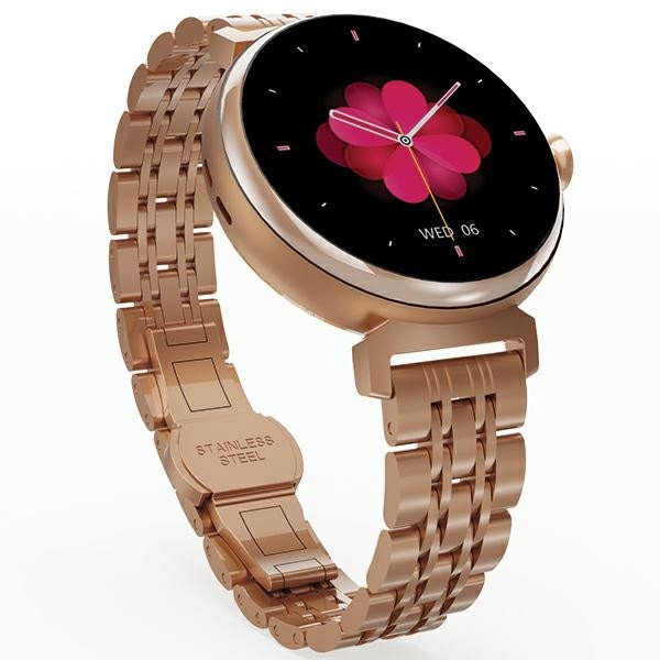 Smartwatch Aura Amoled damski różowo-złoty 