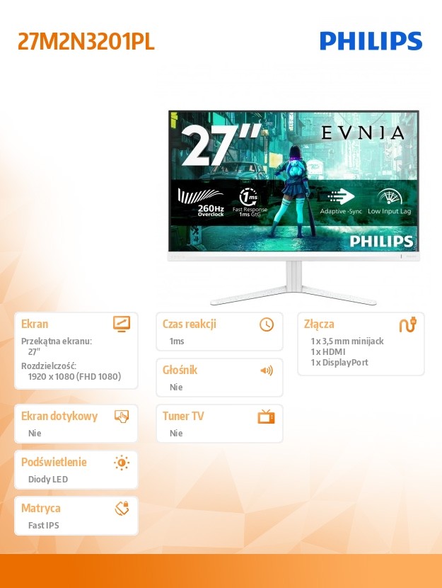 Monitor 27 cali 27M2N3201PL Fast IPS 260Hz HDMI DP