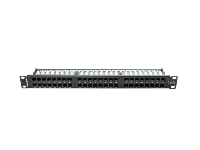 Patch Panel 48 Port 1U Kat.5E czarny 
