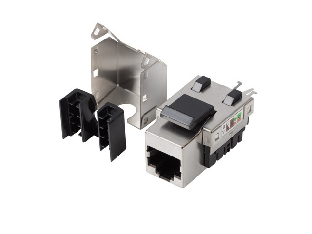 Moduł keystone gniazdo RJ45 - LSA FTP kat.6 90 stopni do puszki montażowej 