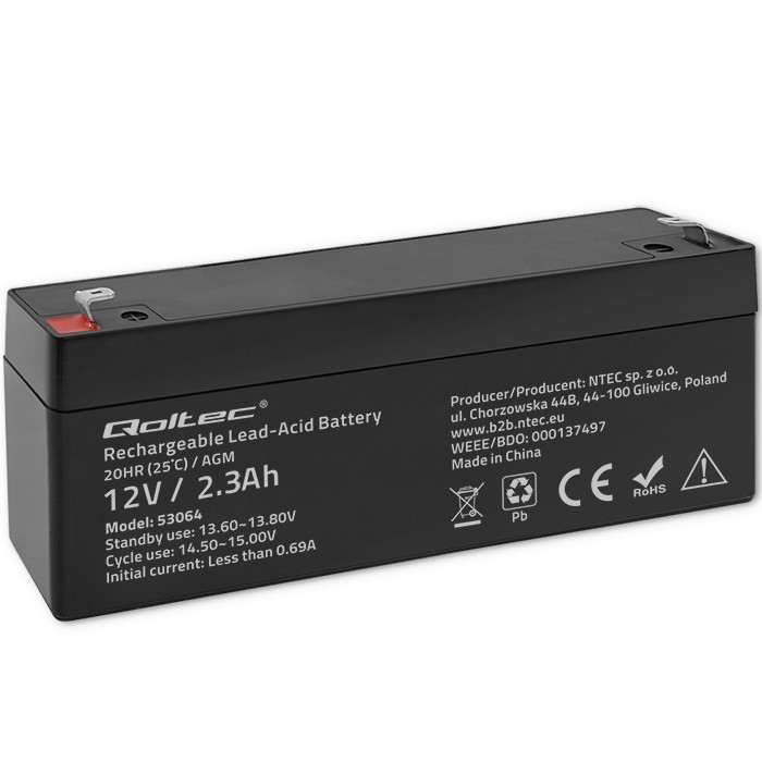 Akumulator AGM | 12V | 2.3Ah | max. 34.5A 