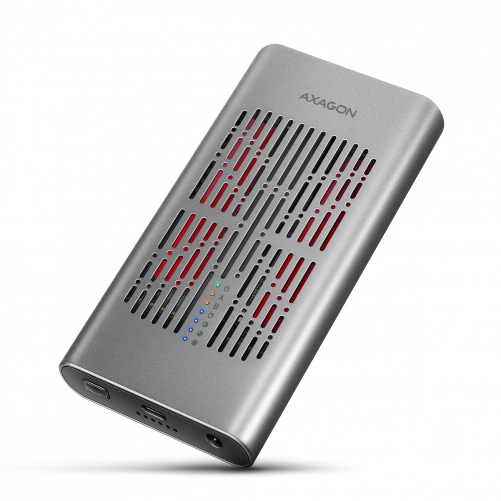 EEM2-20GD Obudowa zewnętrzna aluminiowa USB-C 3.2 Gen2x2, Dual NVMe M.2 SSD 20gbps, Clone Master
