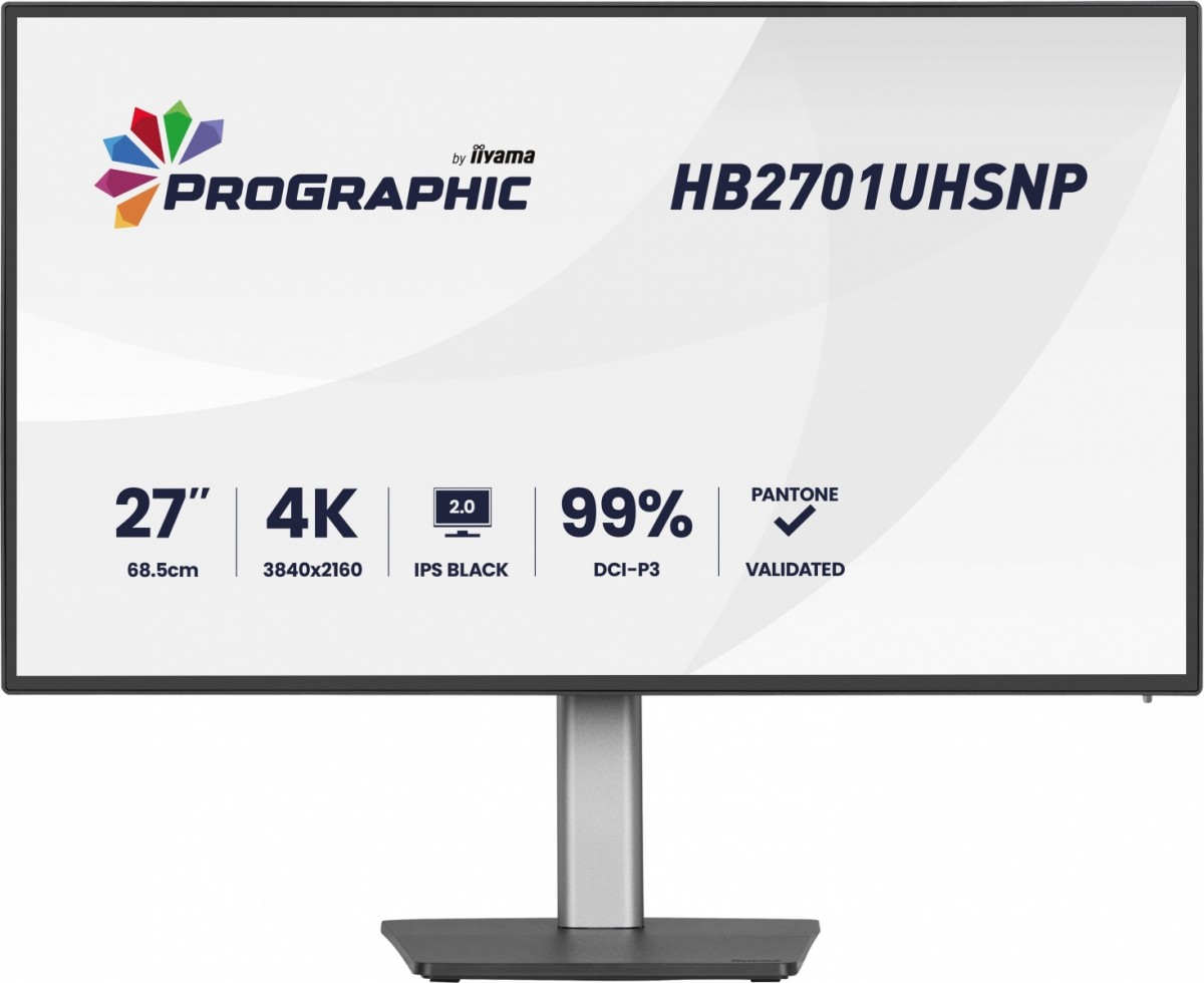 Monitor 27 cali ProGraphic HB2701UHSNP-B1 4K,IPS BLACK 2.0,450cd,VESA USB-c dock(PD:96W),HDMI,DP,DAISY/CHAIN,4xUSB,RJ45,3000:1,sRGB:100%,DCI-P3:99%,KV