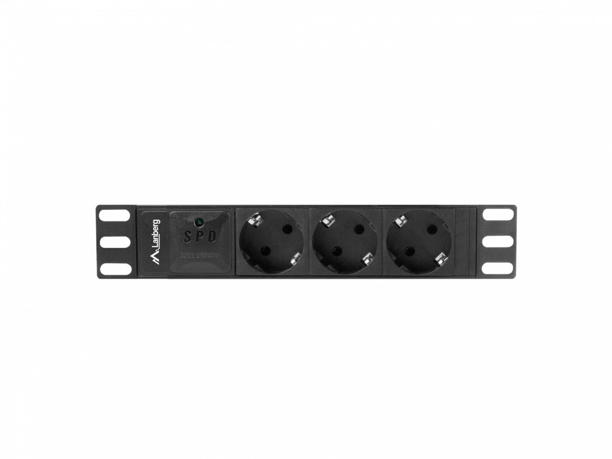 Listwa zasilająca Rack PDU 10 cali 1U 3x Schuko 2m 16A czarna 