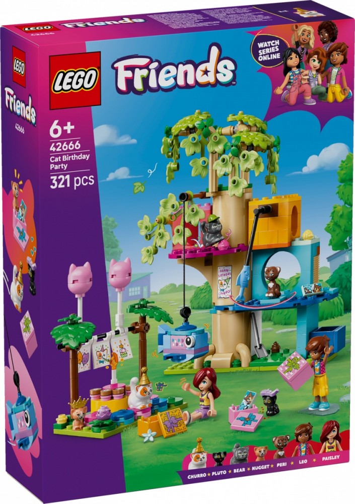 Klocki Friends 42666 Kocie przyjęcie urodzinowe i domek na drzewie 
