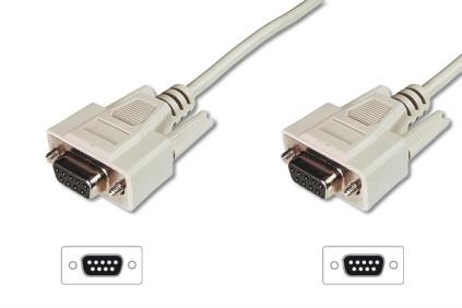 Kabel połączeniowy RS232 1:1 Typ DSUB9/DSUB9 Ż/Ż 3m Szary 