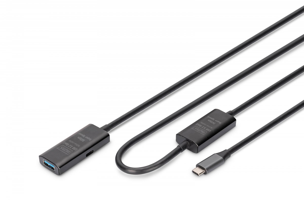 Kabel przedłużający aktywny USB-C - USB-A, USB 3.2 Gen1 5Gbps, 10m 