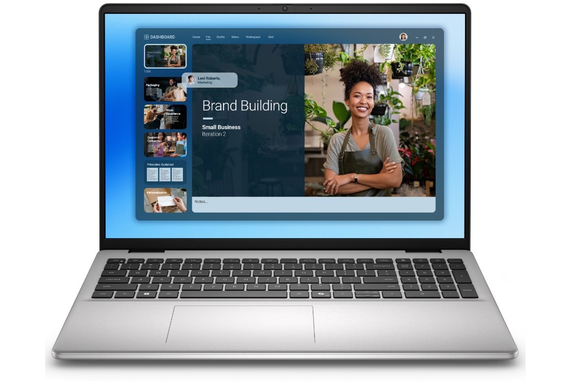 Laptop Dell 16 DC16251 W11P C5 120U/16GB/512GB/16.0 FHD+/Int/FgrPr/WLAN + BT/Backlit Kb/4 Cell/3YPS Platinum Silver
