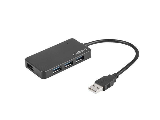 Koncentrator USB 4 porty Moth USB 3.0 czarny 