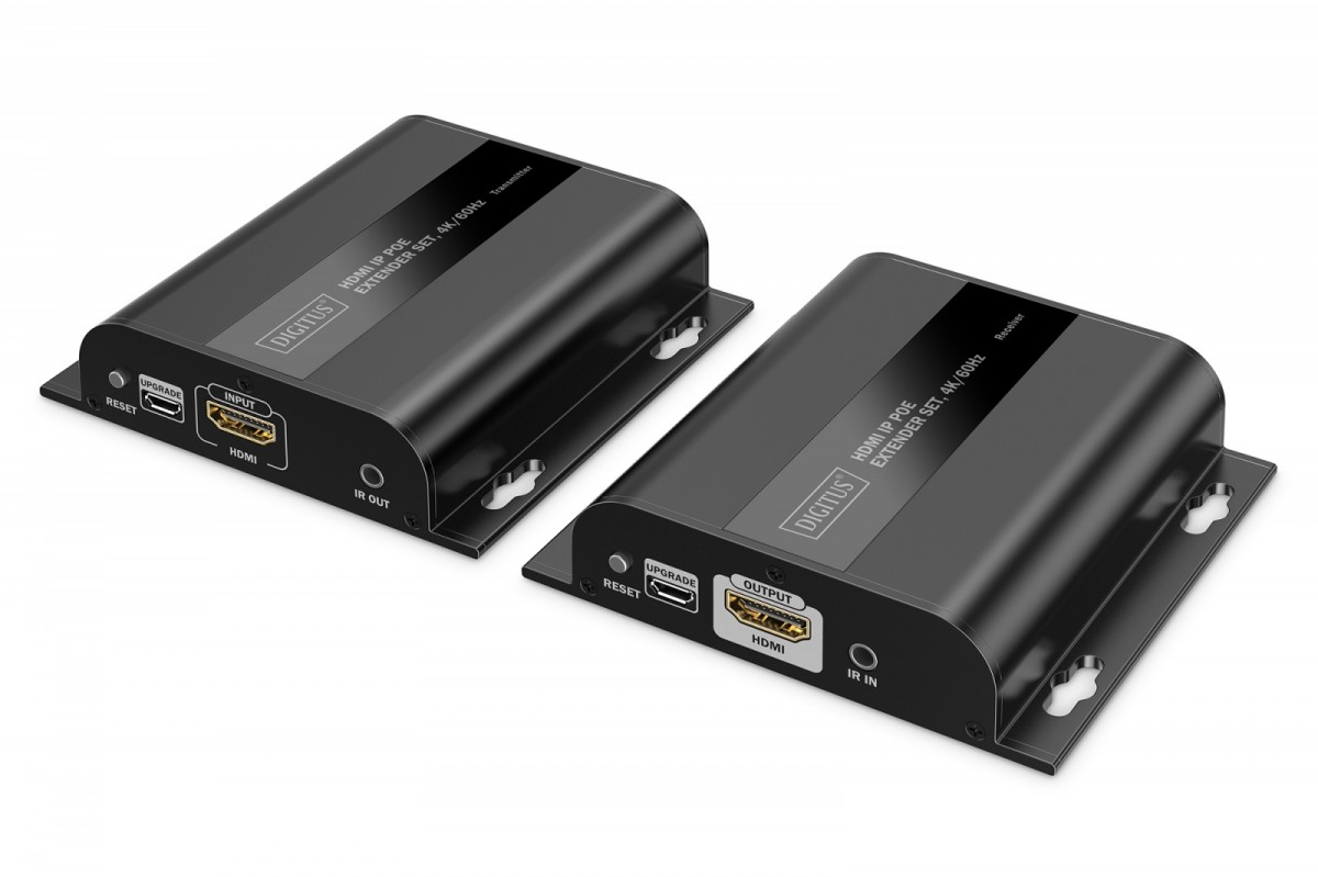 Przedłużacz (extender) po skrętce kat.6 HDMI 4K/60Hz przez IP 1G lub do 120m/200m z PoE, max. 253 odbiorniki, sterowanie IR - zestaw